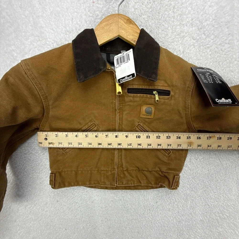 Carhartt Detroit Jacket Fleece Lined Youth‎ XS (4/5) YYJ97 BRN Brown NWT NOS